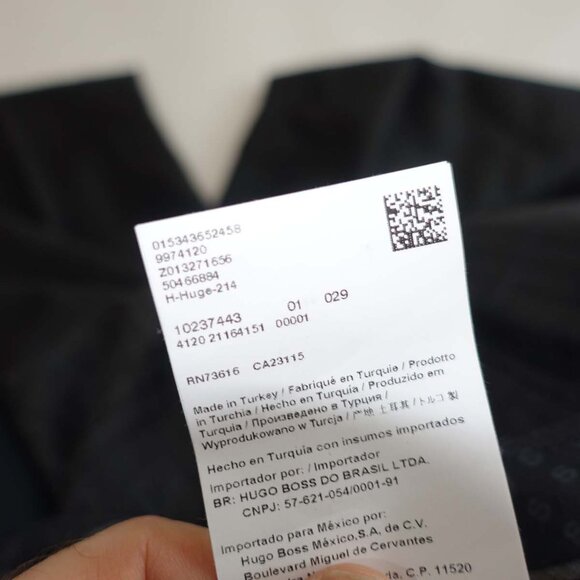 Hugo Boss Men's H-Huge Slim Fit Pants 36 x 31 Charcoal Gray Plaid Wool Slacks - Picture 4 of 7